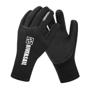 Solinder 5 mm Tauchhandschuhe aus Neopren für winterliche Wasseraktivitäten mit UPF 50+ UV-Schutz und rutschfesten Handflächen für besseren Grip.