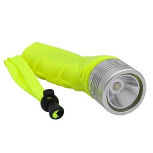 SPORTARC Tauch-Taschenlampe mit ergonomischem Griff, leuchtend gelbem Gehäuse und reflektierender Linse, ideal für Unterwasserabenteuer und dunkle Umgebungen.