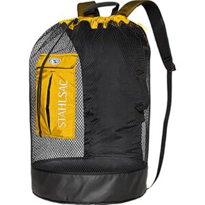Gelber Stahlsac Bonaire Deluxe Mesh Dry Backpack, ideal für Wassersportler, mit atmungsaktivem Mesh und praktischem Fächerdesign
