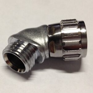 SubGear Scubapro 120 Grad Swivel für Atemregler und Octopus, metallisches Rohrfitting mit hochwertiger verchromter Oberfläche für optimale Tauchhandhabung.
