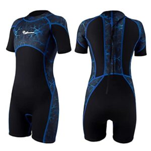 Summshall 2.5mm Neoprenanzug für Kinder mit thermischem UV-Schutz in Schwarz und Blau, ideal für Wassersportarten wie Schwimmen, Tauchen und Surfen.