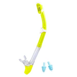 Supertrip Trockenschnorchel für Erwachsene in gelber Farbe mit ergonomischem Design und Silikon-Mundstück, ideal zum Schnorcheln.