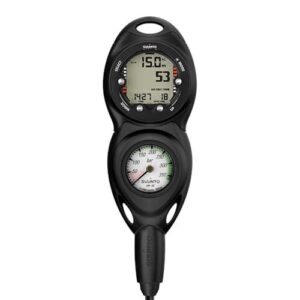 Suunto Dive Combo Konsole CB-2 IN LINE mit Druckmesser bis 300 bar und Zoop Novo Tauchcomputer in Schwarz, ideal für Tauchen und Outdooraktivitäten.