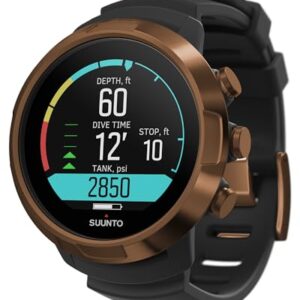 Suunto Dive D5 Tauchcomputer in Kupferfarbe mit modernem Design und digitalem Display für Taucher