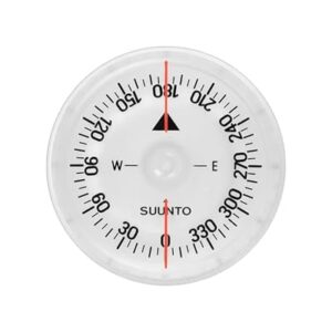 Hochwertiger flüssigkeitsgefüllter Tauchkompass Suunto Dive Sk-8 für die Nordhalbkugel in Weiß, zeigt eine präzise Himmelsrichtung unter Wasser und an Land.