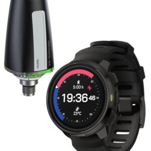 SUUNTO Unisex Ocean Swimcomputer in All Black, ideal für Schwimmer, zeigt sportliche Eleganz und technische Funktionen.