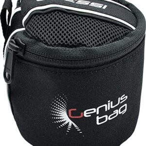 Schwarze Tauchcomputer Tasche mit robustem Polyester, ideal für den sicheren Transport von Tauchcomputern und Taucheruhren. Kompakt und stoßsicher mit praktischem Bandverschluss.