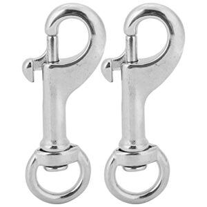 2 Stück 68 mm Tauch-Drehösen-Karabinerhaken aus Edelstahl, ideal für Hundeleinen, Schlüsselanhänger und Bootsseile