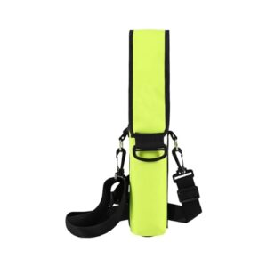 JISADER Mini-Tauchflaschen-Flaschentaschenhalter in leuchtendem Neon-Gelb mit verstellbarem Schulterriemen und Halteclip, ideal für Tauchen und andere Wasseraktivitäten.
