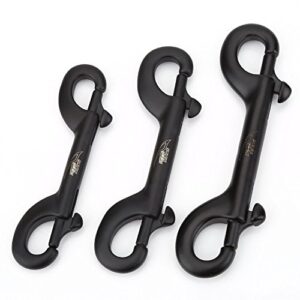 Robuster Edelstahl Doppel-Ende Clip Haken für Taucher in drei Größen: 90 mm, 100 mm und 115 mm, ideal für verschiedene Anwendungen und sichere Befestigung der Tauchausrüstung.