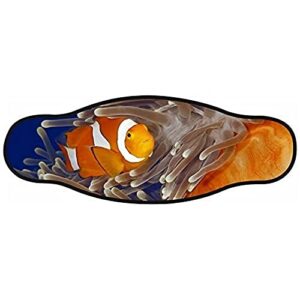Stilvolles Tauchmaskenband aus Neopren mit Design von Seeanemone und Clownfisch, ideal für Tauchausflüge.