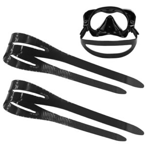 Tauchmaskenband 2 Stück in Schwarz aus hochwertigem Silikon, ideal für Tauchen und Schnorcheln, mit elastischem und verstellbarem Design für optimalen Tragekomfort.