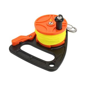 BuyWeek Tauchrolle mit 46m Schnur in Orange für Schnorcheln und Wassersport.