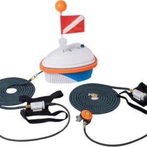 Wiederaufladbares Tauchsystem mit Luftkompressor und Schlauch für Sporttauchen und Angeln, ausgestattet mit Tauchventilator und Aktivkohlefilter.