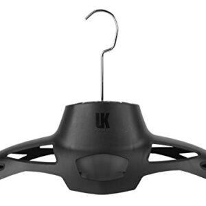 Schwarzer UK HangAir Bügel mit Ventilator und Netzteil zur effizienten Trocknung von Neoprenanzügen und schwerer Schutzkleidung.