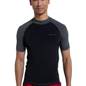 Herren UV-Rash Guard T-Shirt in Dunkelgrau mit USF 50+ Schutz, leicht und schnelltrocknend, ideal für Strand und Wassersport