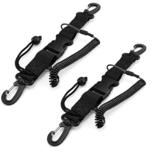 WDZGX Spiralkabel Lanyard mit 2 Tauchhaken und Karabiner für sicheres Tauchen und Schnorcheln