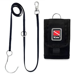 Wicked Scuba 316 Edelstahl-Riffhaken mit flexibler Leine und taktischer Aufbewahrungstasche für Tauchen und Wassersport