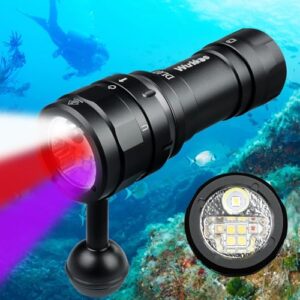 Wurkkos DL07 Tauchlampe, 3000 Lumen LED Taschenlampe mit UV- und Rotlicht für Unterwasserfotografie und Tauchen, robustes Design, IPX8 wasserdicht