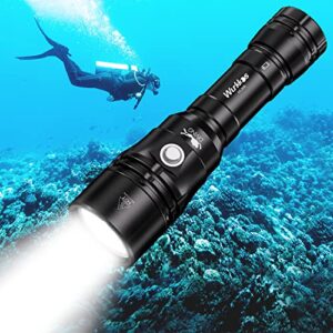 Wurkkos DL20R Tauchlampe mit 3200 Lumen und IPX8 Wasserdichtheit in einer Unterwasserlandschaft, ideal für Taucher und Schnorchler.