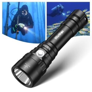Wurkkos 1950 Lumen Tauchlampe, wasserdichte Taschenlampe für Unterwasserabenteuer, robustes Design aus Aluminium, bis 150m tief, mit SST40 LED.