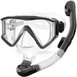 Zeligerstar Schnorchelset für Erwachsene mit 3-Fenster-Schnorchelmaske und Schnorchel, ideal für Schnorcheln, Schwimmen und Tauchen.