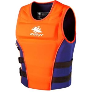 Zeraty Schwimmjacke für Erwachsene in leuchtendem Orange, ideal für Wassersportarten wie Kanu, Kajakfahren und Segeln.