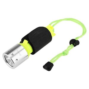 Zerodis wasserdichte Tauchlampe aus Aluminiumlegierung mit T6 LED und grüner Schnur, ideal für Tauchen, Schwimmen und Wandern