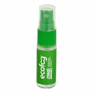 Zoggs Ecofog Linsenreiniger und Anti-Beschlag-Spray in grünem Sprühbehälter, 15 ml, mit umweltfreundlicher Formel für klare Sicht beim Schwimmen.