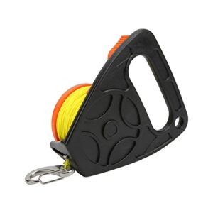 Scuba Diving Reel und Tauchspule mit Daumenstopper für Schnorcheln und Unterwasser-Sportarten - 46m gelbes Kabel für optimale Kontrolle. Hochwertige Scuba-Diving-Reel für unterwasserische Sportarten, Nylonleine mit 8 Strängen, umweltfreundlich, rostfrei und korrosionsbeständig.