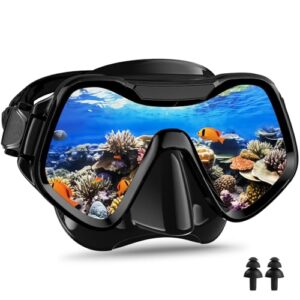 Taucherbrille Erwachsene mit Nasenabdeckung und 180° Panorama-Blick für Herren und Damen, anti-nebel und -leck für Schnorcheln und Schwimmen