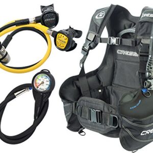 CRESSI Tauchset mit Regler, Tarierjacket und Mini-Manometer - hochwertige Tauchausrüstung für Anfänger und Fortgeschrittene