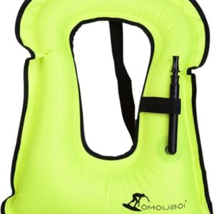 Grüne aufblasbare Schnorchelweste für Kinder, sichere Schwimmjacke zum Schnorcheln und Wassersport, tragbares, leichtes Design. Entdecken Sie die Vielfalt der Unterwasserwelt mit dieser sicheren und leichten Schwimmjacke.
