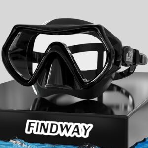 Taucherbrille für Erwachsene, Tauchermaske mit HD gehärtetem Glas, anti-leck und schutzfunktion für Tauchen, Schnorcheln und Schwimmen