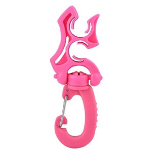 Keenso Tauchrohrhalterung mit Clip, Haken für Schnalle, Regler, Clip, Schlauchhalter BCD, multifunktionales Gerät fürs Tauchen, rosa Farbe, Schutz und Halterung für Ausrüstungsschläuche