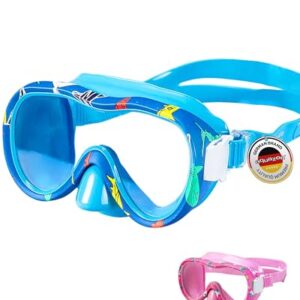 Wasserdichte Junior Kinder Schnorchelbrille, Taucherbrille, Schwimmbrille für Kinder zwischen 3-7 Jahren, robust und hoher Komfort