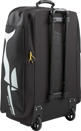 Robuste und geräumige Trolley Tasche für sportliche Aktivitäten und Reisen, Schwarz/Gelb, 100 L, Unisex