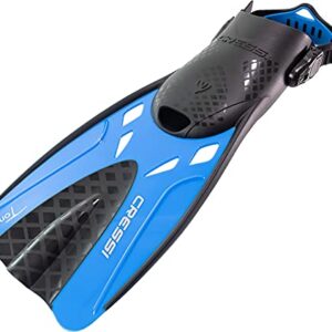 Leichte und verstellbare Flossen zum Schnorcheln und Schwimmen, Schwarz/Blau, Größe L/XL