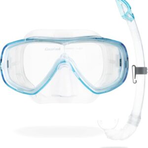 Schnorchelset Cressi Onda Mare mit Maske und Schnorchel für Erwachsene, transparent aquamarin Farbe, Einheitsgröße, Unisex