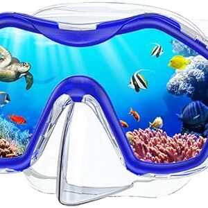 Taucherbrille für Kinder, Schwimmbrille mit Schnorchelmaske, 180° Panorama HD Anti-Nebel Anti-Leck Tauchmaske für Jungen und Mädchen 4-16 Jahre