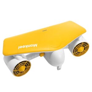 Leistungsstarker Unterwasserscooter mit zwei 300W-Motoren, zwei Geschwindigkeiten und bis zu 50 Meter Tauchtiefe.