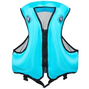 Aufblasbare Schwimmweste für den Wassersport, Schnorcheln, Schwimmen und Surfen - Unisex-Erwachsene Tragbar Auftriebshilfe Weste schwimmhilfe