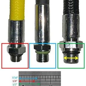 Hochdruckschlauch für Finimeter, 30 cm lang, bis 300 bar, schwarzer Gummischlauch