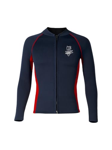 Herren Neoprenanzug, 3mm Neoprenanzug für Tauchen, Schwimmen und Surfen, Langarm-Typ, Thermal Schutz, Dunkelblau XL Größe