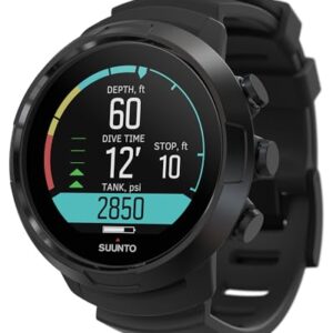 SUUNTO D5 Tauchcomputer mit Farbdisplay, 100m Wasserdicht, Alarmfunktion, Stoppuhr, Wetterinformationen und Kompass für Tauchen