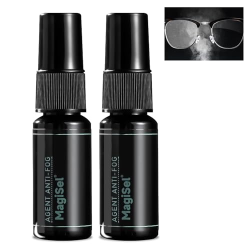 Zwei Anti-Fog Spray Flaschen für Taucherbrille und Brille, Linsenreiniger und Antibeschlagspray für Schwimmbrille, klare Sicht durch Wasserablösung