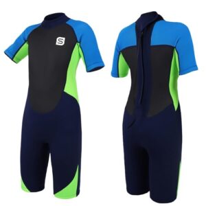 Kinderneoprenanzug für Wassersportarten, Tauchen, Schwimmen und Surfen, 2,5mm Neopren, warmhaltender Badeanzug für Mädchen und Jungen