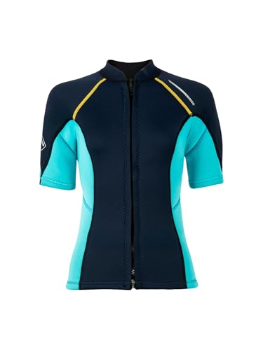 Damen Neoprenanzug, wasserdichter Neoprenstoff, ideal für Wasseraktivitäten wie Schwimmen, Surfen, Tauchen oder Schnorcheln, Marine Blau XXL