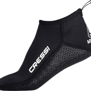 CRESSI Unisex-Adult Aqua Grip Neopren Doppelt gefüttert Schwarz 3mm Kurze Socken mit Rutschfester Sohle, Ideal für Wasser und Oberflächen Aktivitäten