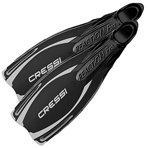 Cressi Reaction Pro Fins - Komfortable, leichte und kraftvolle Flossen für Tauchen, Freitauchen und Schnorcheln, Adult Unisex, perfekt für Schwimmen, Apnoe-Tauchgänge und Geräte-Tauchgänge